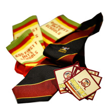 Custom school logo uniform woven badge school tie school sock